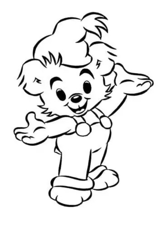 Kolorowanka Narysuj Bamse dla dzieci