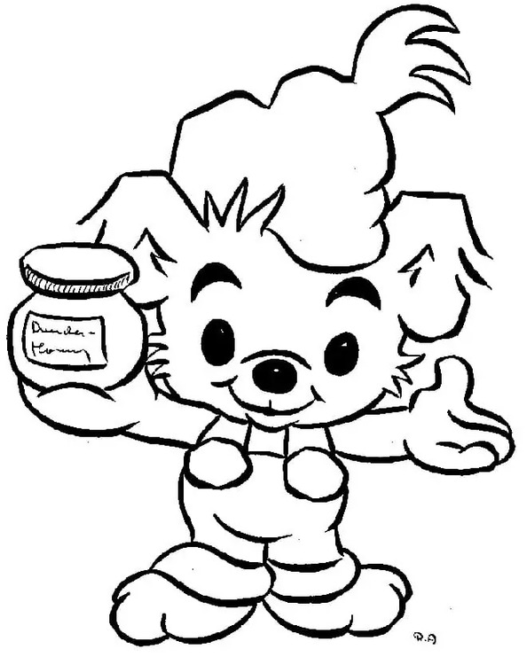 Kolorowanka Narysuj Bamse do wydrukowania dla dzieci