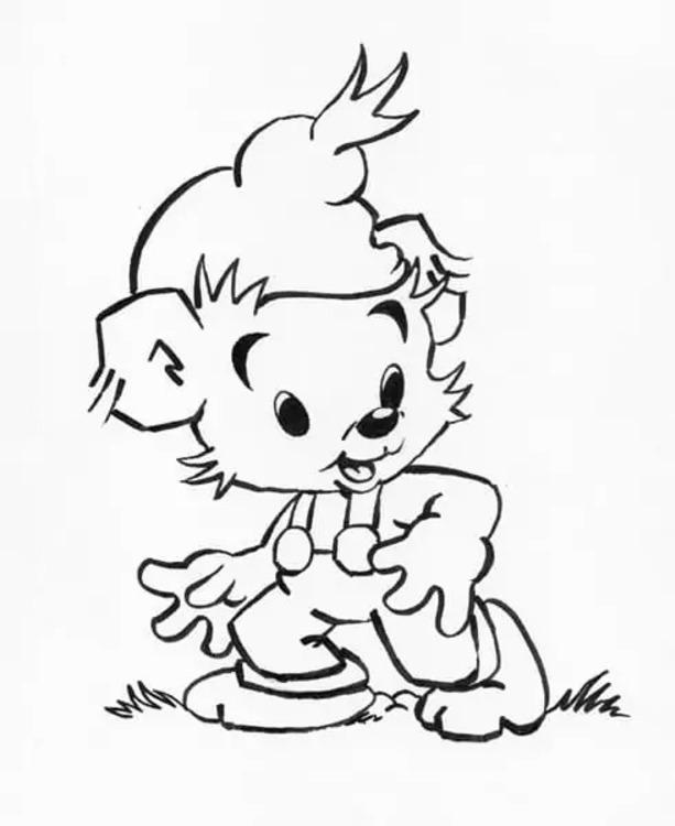 Kolorowanka Narysuj Bamse do wydrukowania