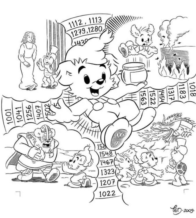 Kolorowanka Narysuj Bamse łatwo