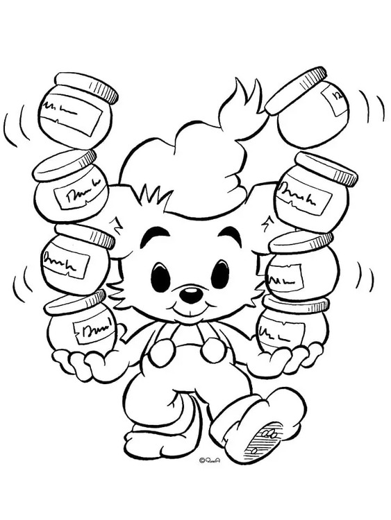 Kolorowanka Narysuj Bamse prosto
