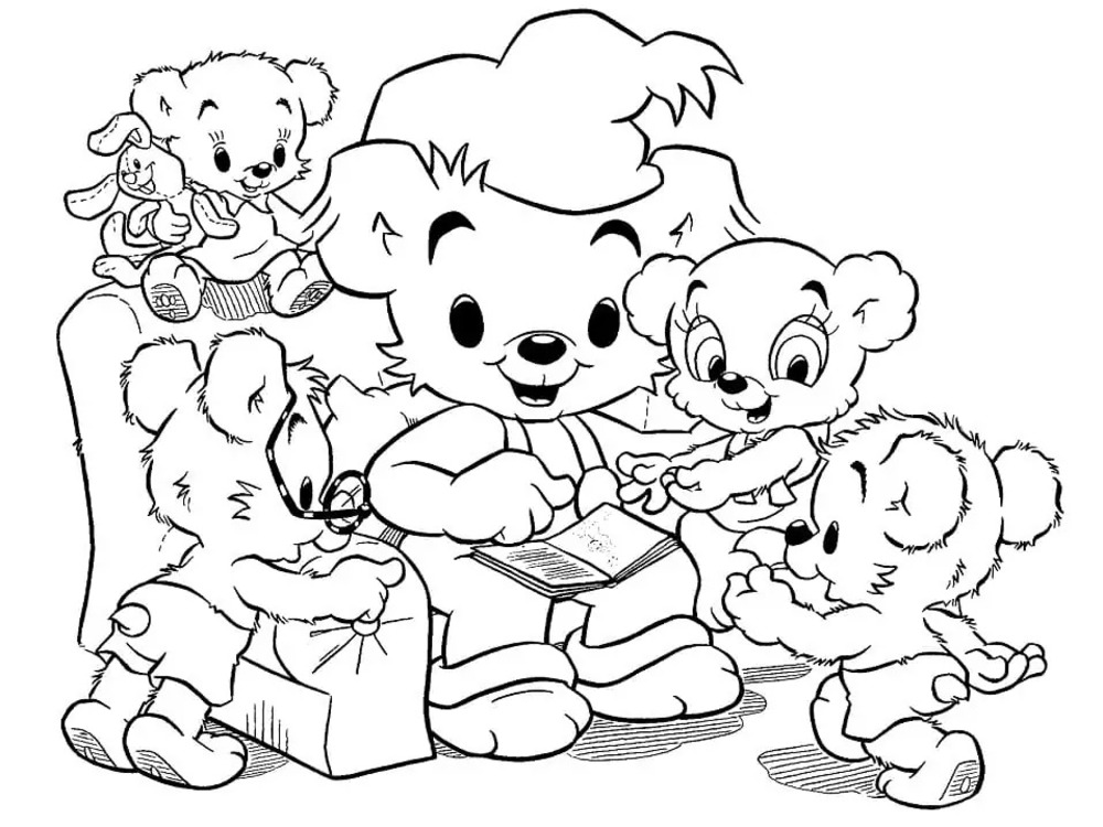 Kolorowanka Narysuj Bamse za darmo do wydrukowania