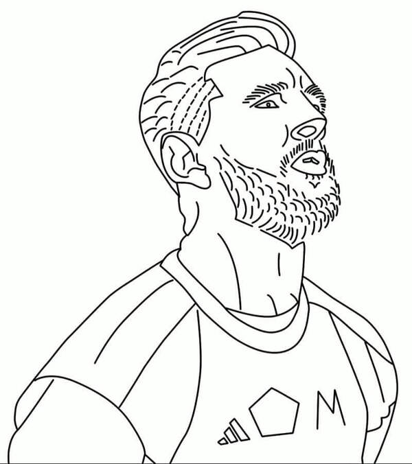 Kolorowanka Narysuj Lionel Messi za darmo