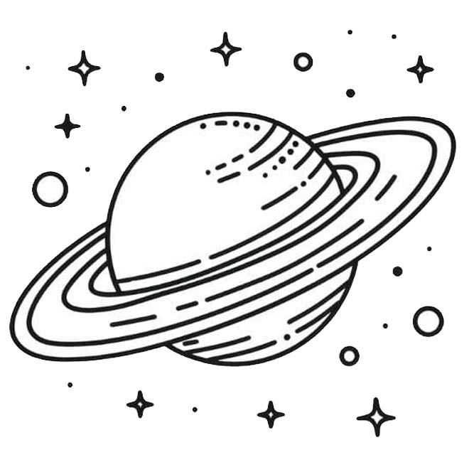 Kolorowanka Narysuj Saturn 6