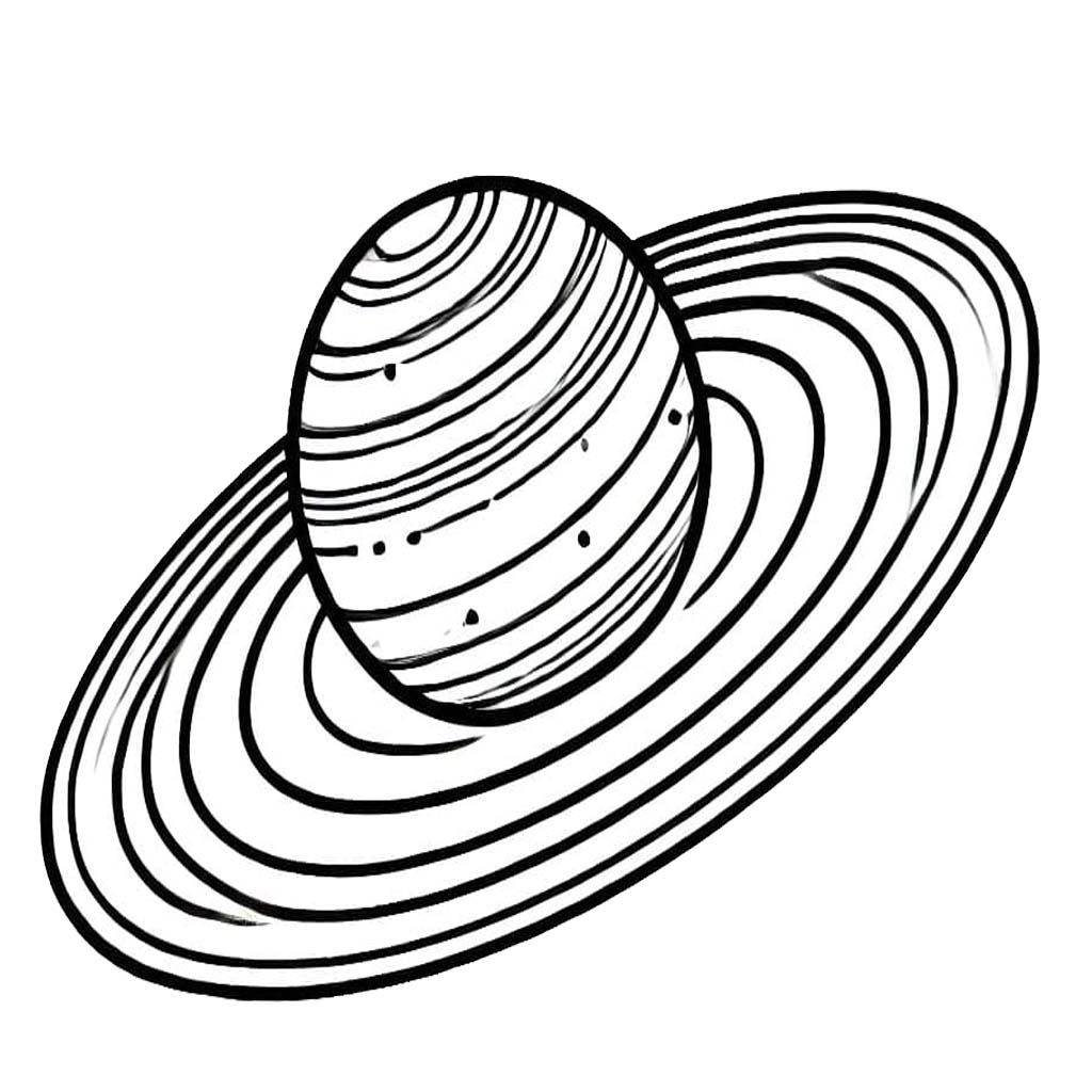 Kolorowanka Narysuj Saturn 7