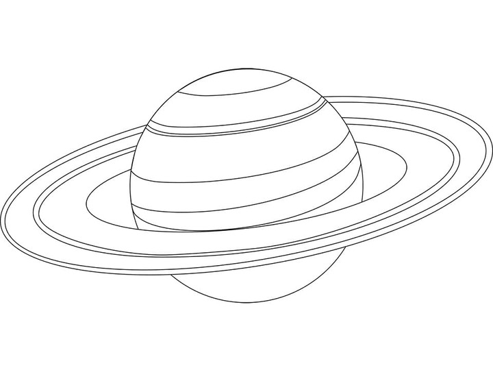 Kolorowanka Narysuj Saturn bardzo prosto