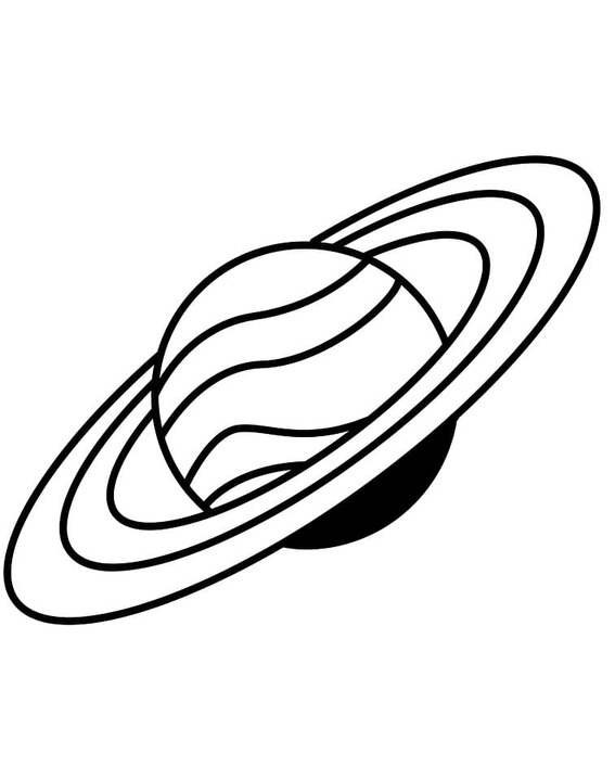 Kolorowanka Narysuj Saturn darmowy prosty