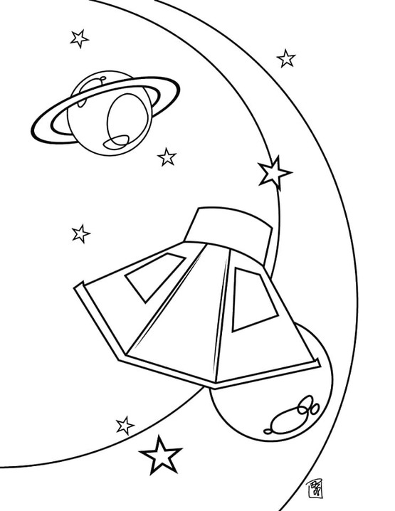 Kolorowanka Narysuj Saturn łatwo