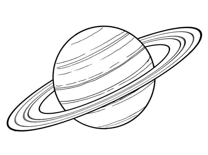 Kolorowanka Narysuj Saturn prosto