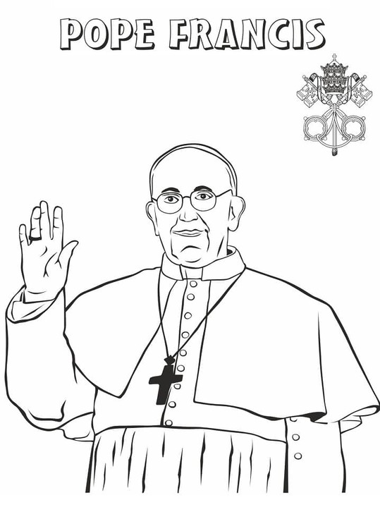 Kolorowanka Narysuj bezpłatnie do wydrukowania Papieża Francis