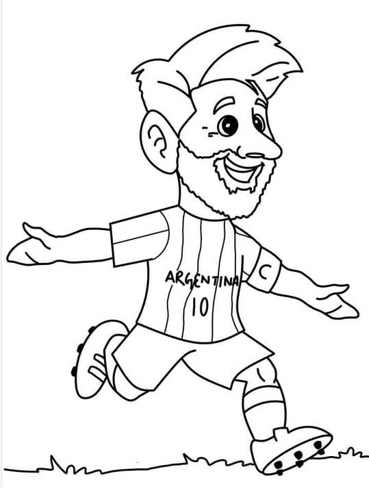 Kolorowanka Narysuj chibi Lionel Messi