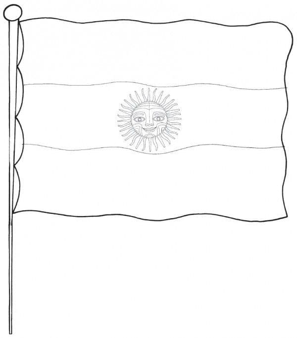 Kolorowanka Narysuj darmową do wydrukowania flagę Argentyna