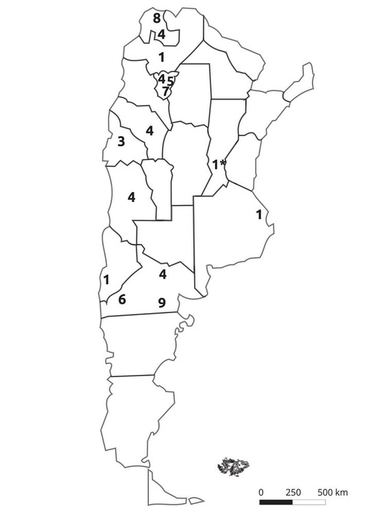 Kolorowanka Narysuj darmową do wydrukowania mapę Argentyna