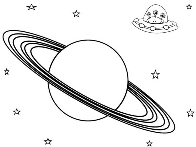 Kolorowanka Narysuj obraz Saturn