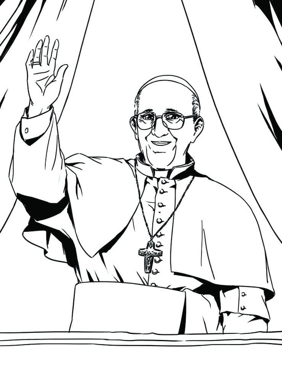 Kolorowanka Narysuj papieża Francis z Argentyna
