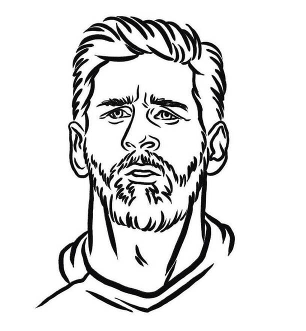 Kolorowanka Narysuj portret Lionel Messi