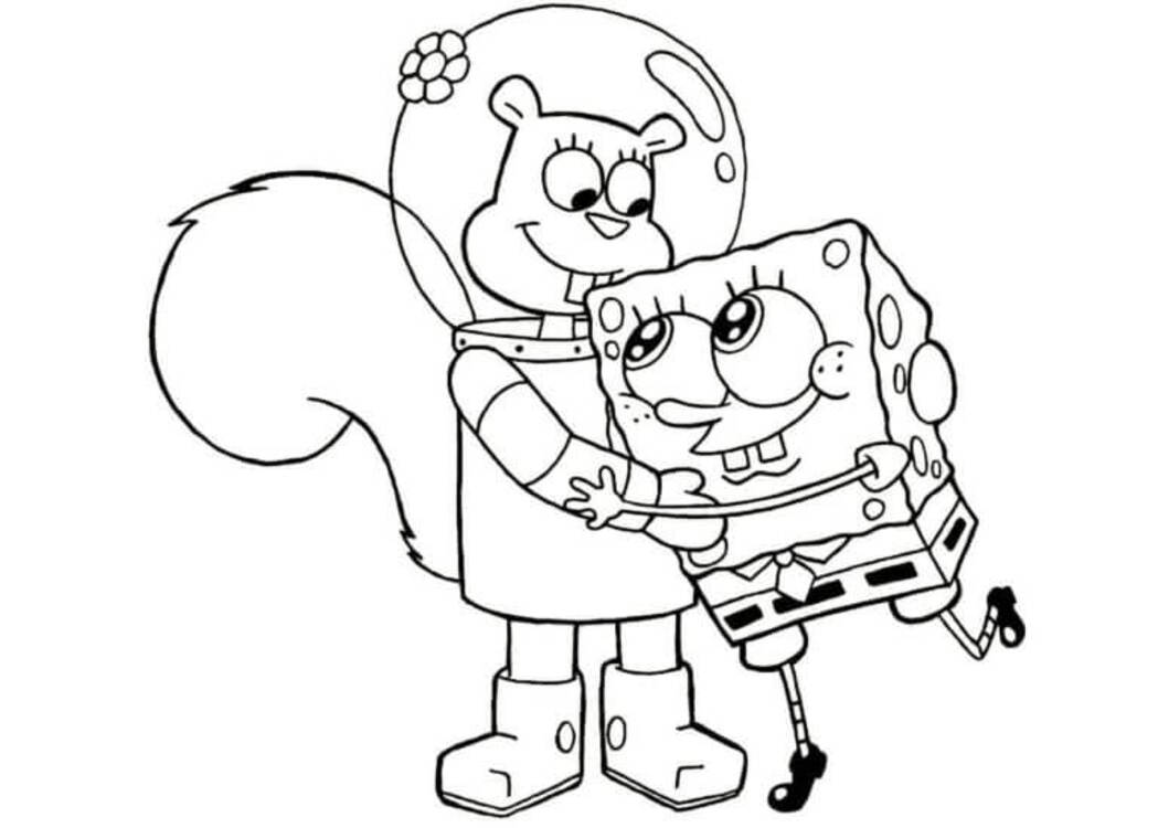 Kolorowanka Narysuj słodko Sandy Pysia z SpongeBob