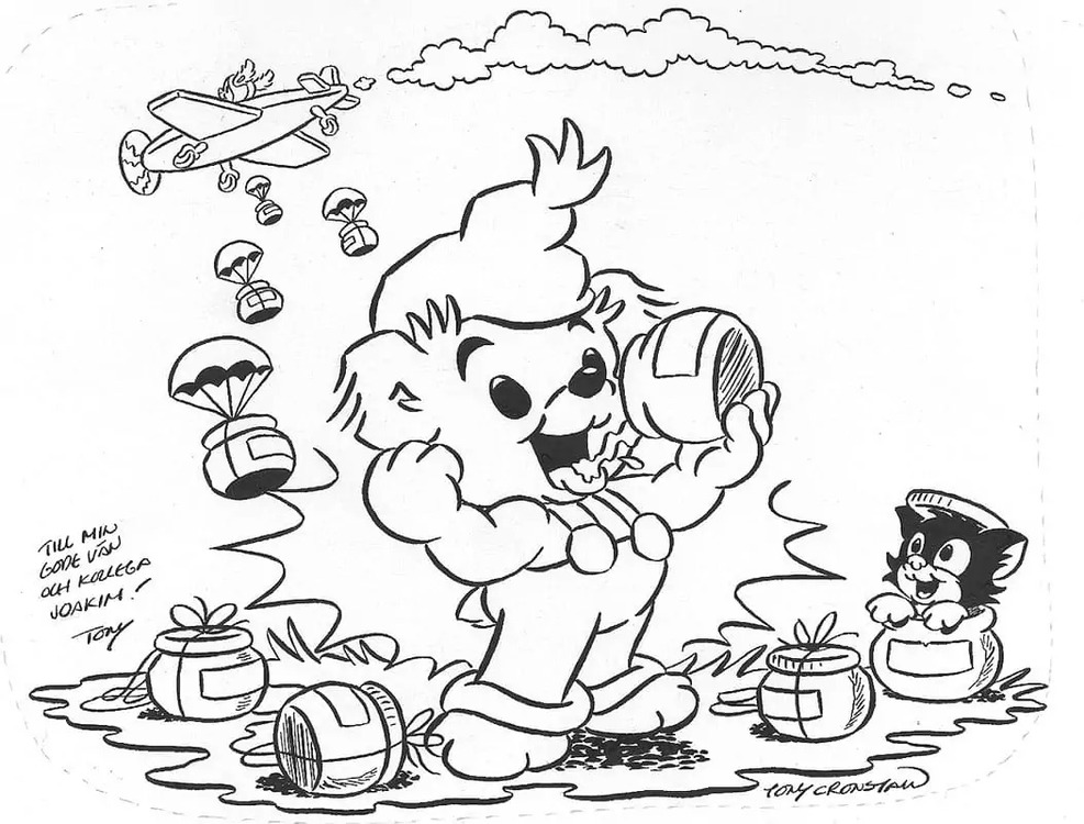 Kolorowanka Narysuj szczęśliwego Bamse