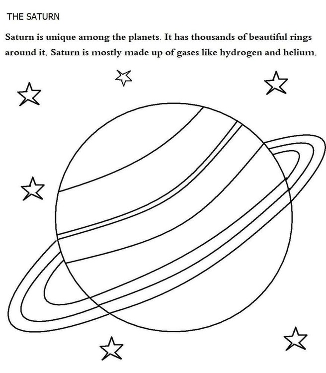 Kolorowanka Narysuj wydruk Saturn