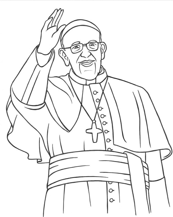 Kolorowanka Narysuj wydrukowanego papieża Francis