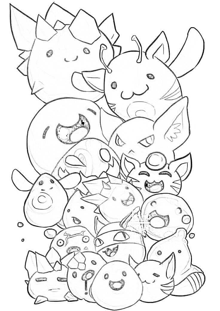 Kolorowanka Narysuj Slime Rancher bardzo łatwy