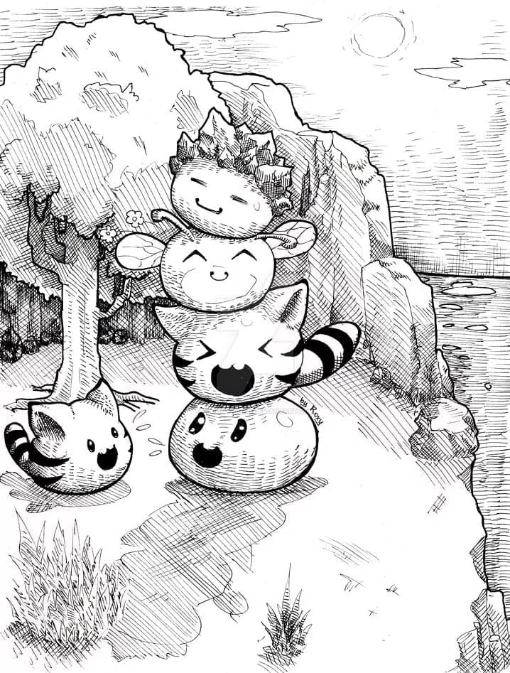 Kolorowanka Narysuj Slime Rancher bardzo podstawowy