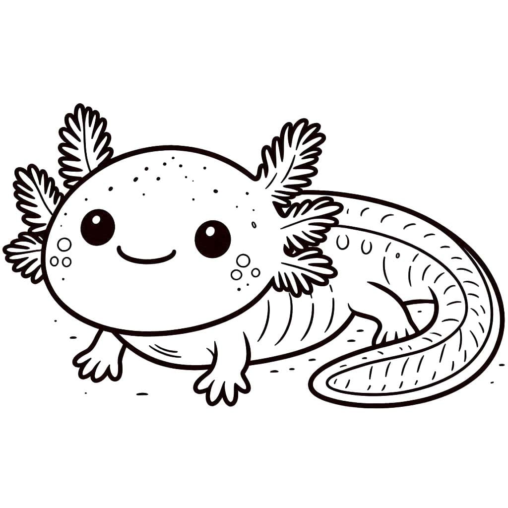 Kolorowanka Aksolotl bezpłatny wydruku