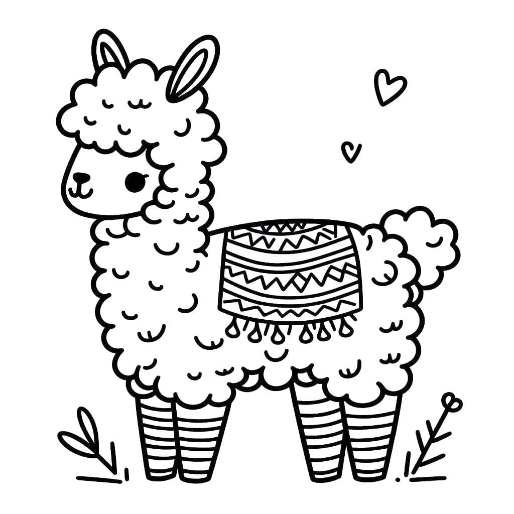 Kolorowanka Alpaka naszkicować