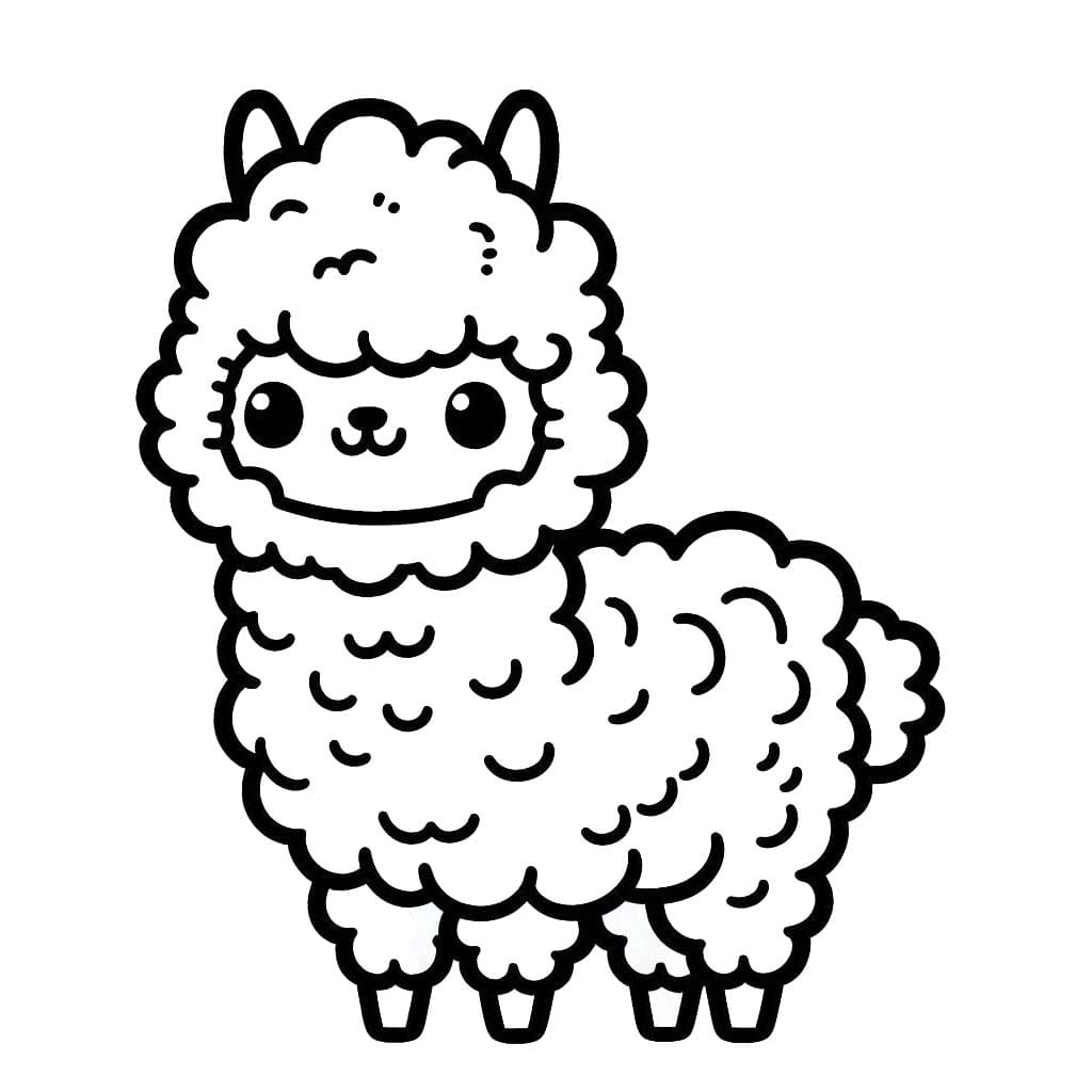 Kolorowanka Alpaka prosty do druku