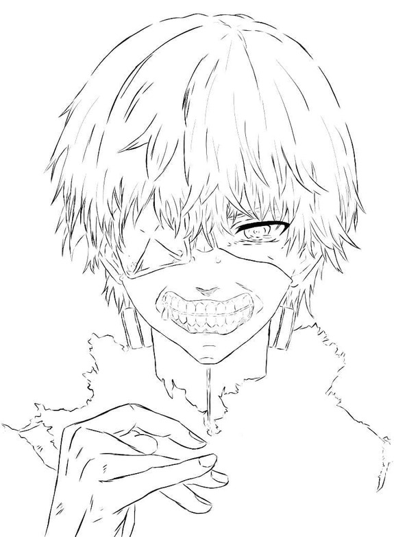 Kolorowanka Ken Kaneki naszkicować