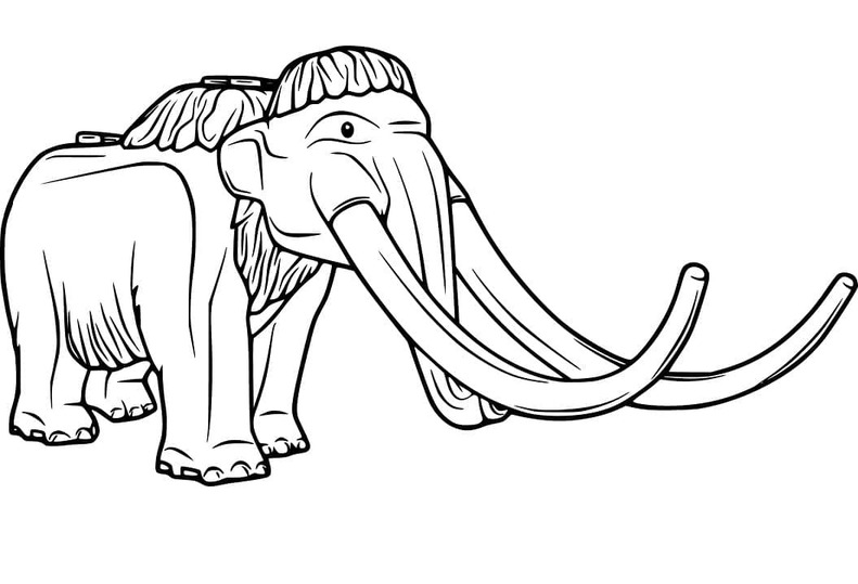Kolorowanka Mamut bezpłatna podstawowy do druku