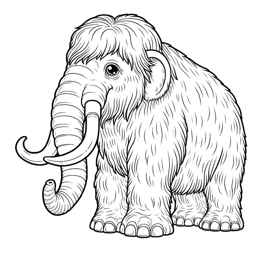 Kolorowanka Mamut bezpłatny