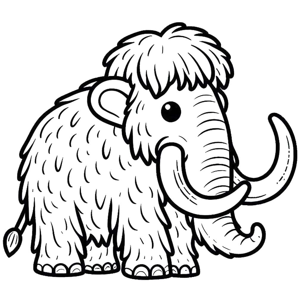 Kolorowanka Mamut do druku dla dzieci
