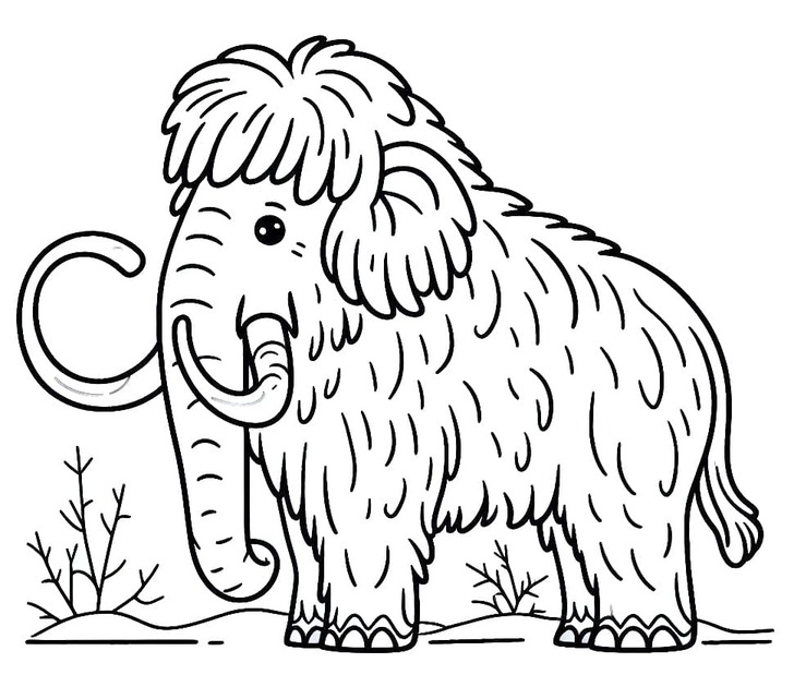 Kolorowanka Mamut wydruku