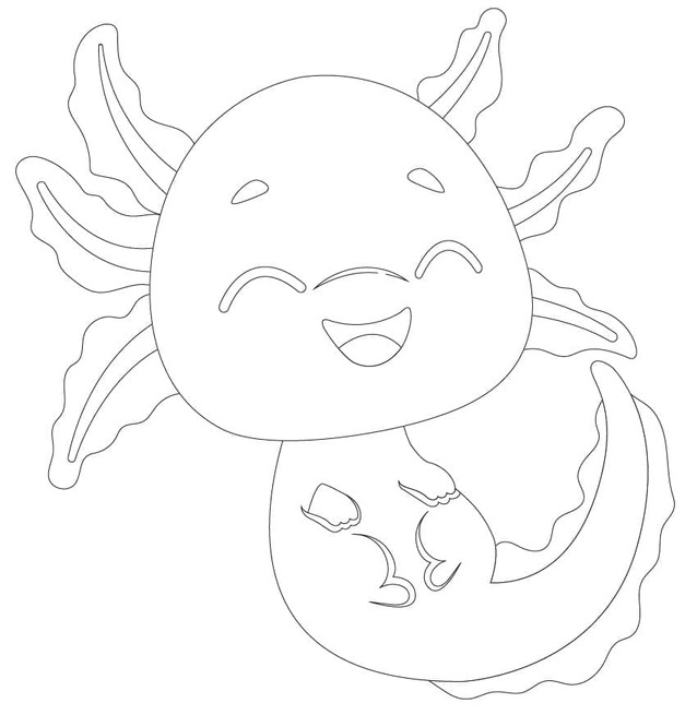 Kolorowanka Narysuj Aksolotl bezpłatna prosty do druku