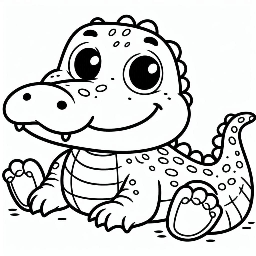 Kolorowanka Narysuj Aligator 4