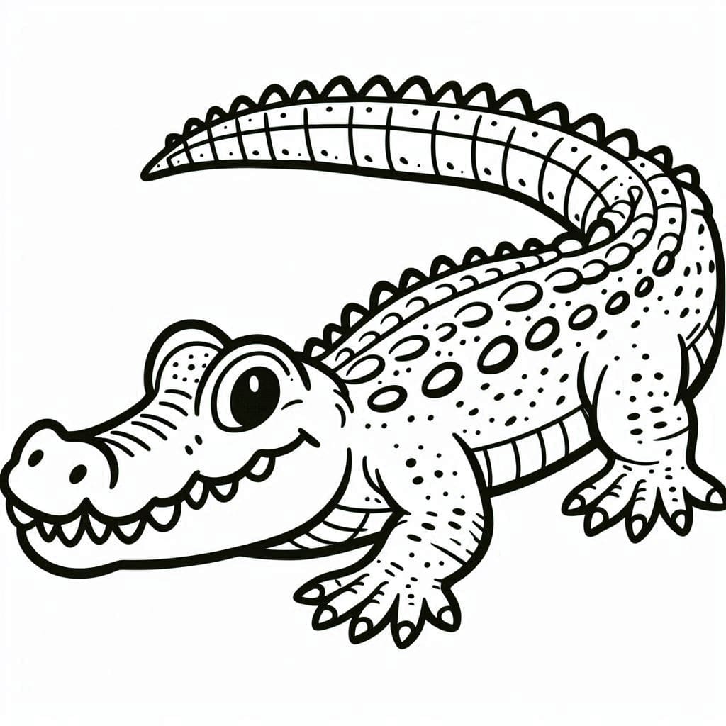 Kolorowanka Narysuj Aligator 6