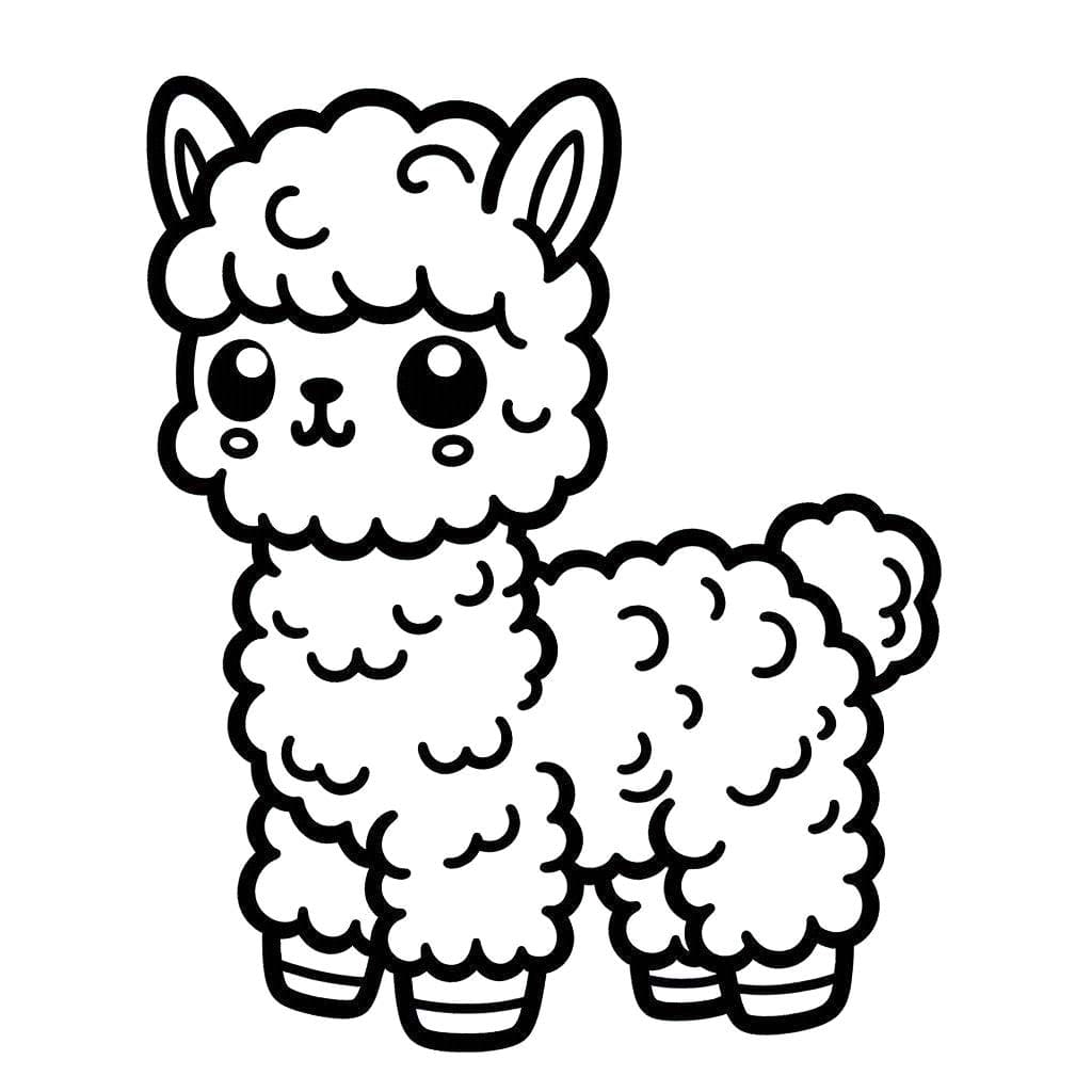 Kolorowanka Narysuj Alpaka 1