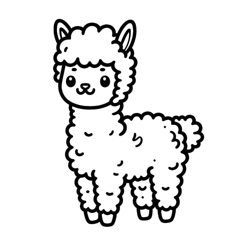 Kolorowanka Narysuj Alpaka 2