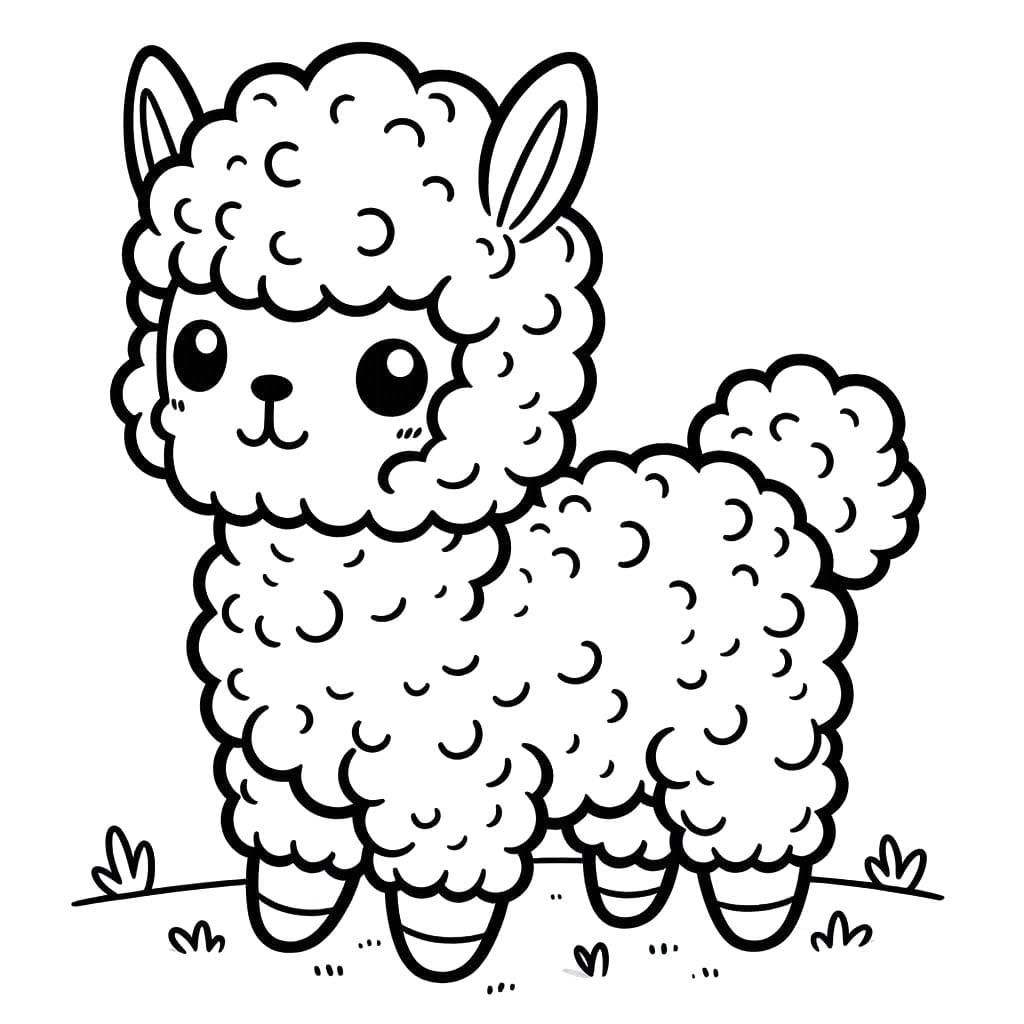 Kolorowanka Narysuj Alpaka 3