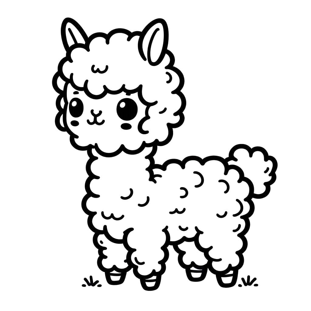 Kolorowanka Narysuj Alpaka 5