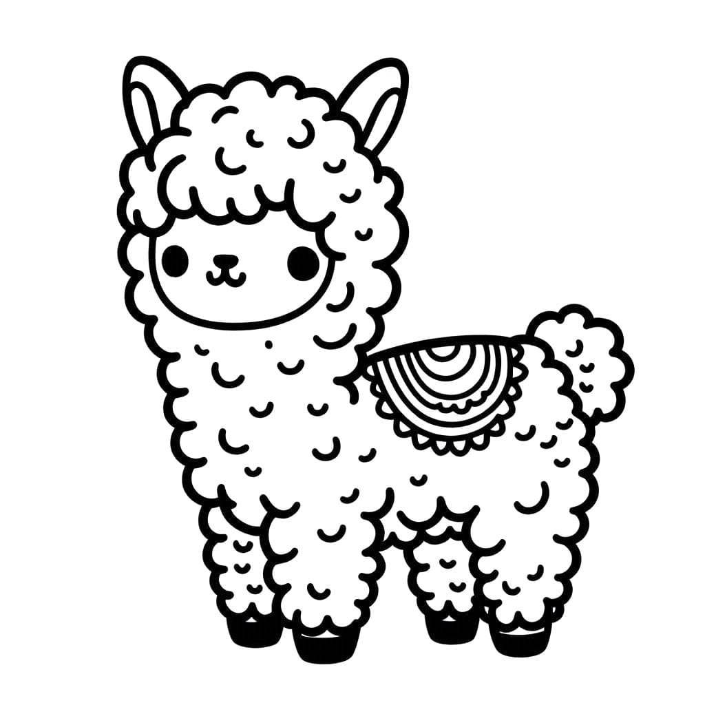 Kolorowanka Narysuj Alpaka 7