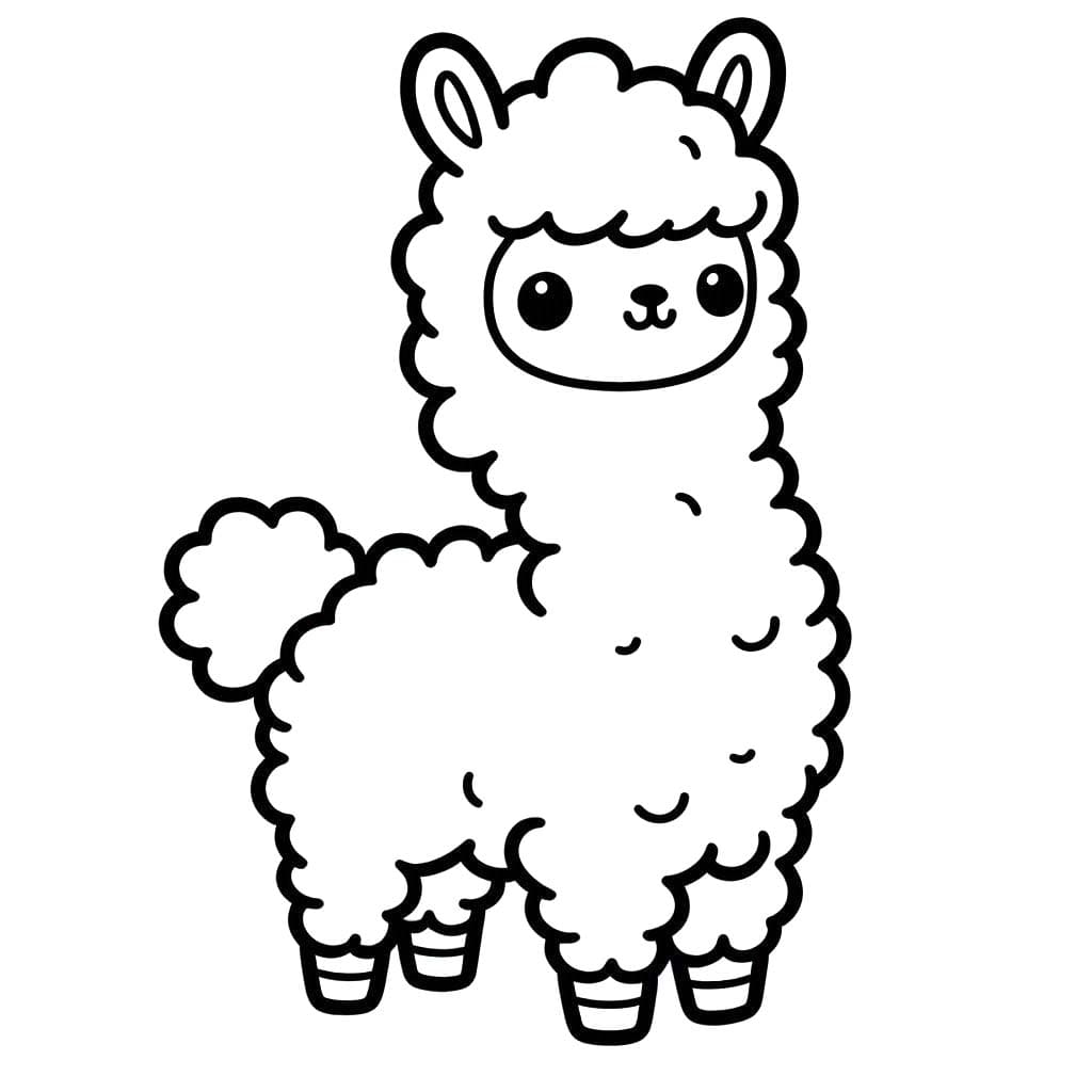 Kolorowanka Narysuj Alpaka 8