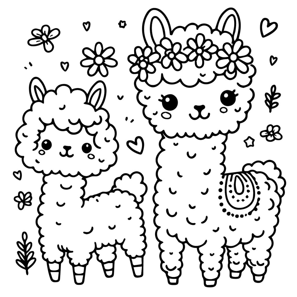Kolorowanka Narysuj Alpaka bezpłatny