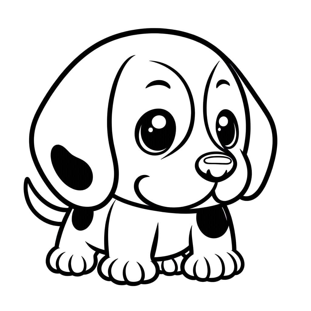 Kolorowanka Narysuj Beagle 1
