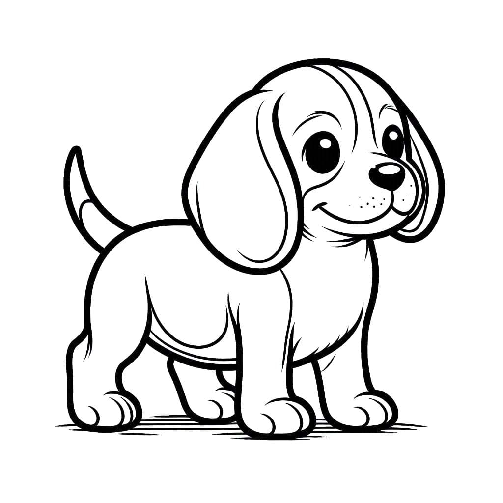Kolorowanka Narysuj Beagle 3