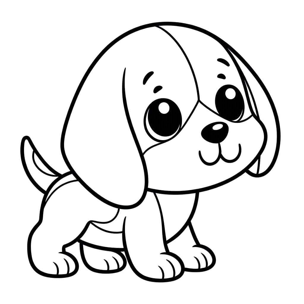 Kolorowanka Narysuj Beagle 5