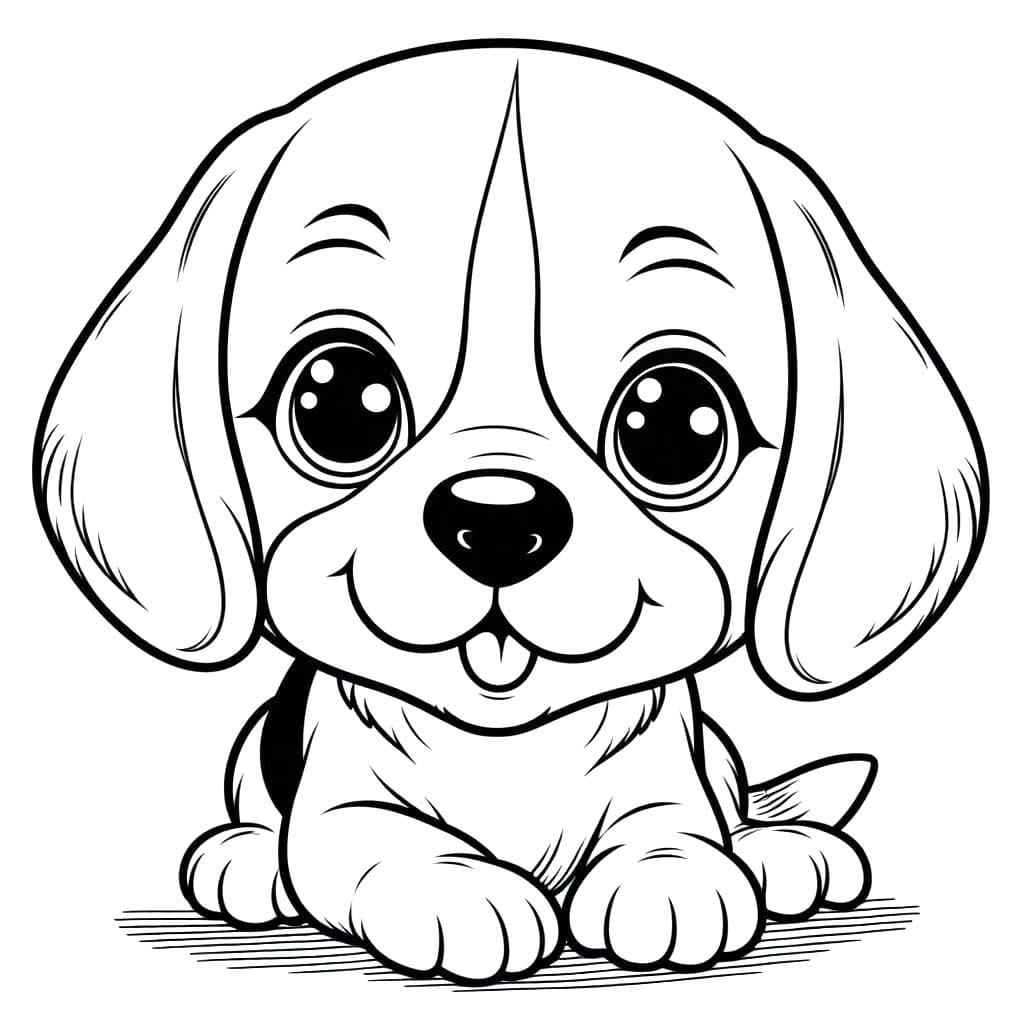 Kolorowanka Narysuj Beagle 6