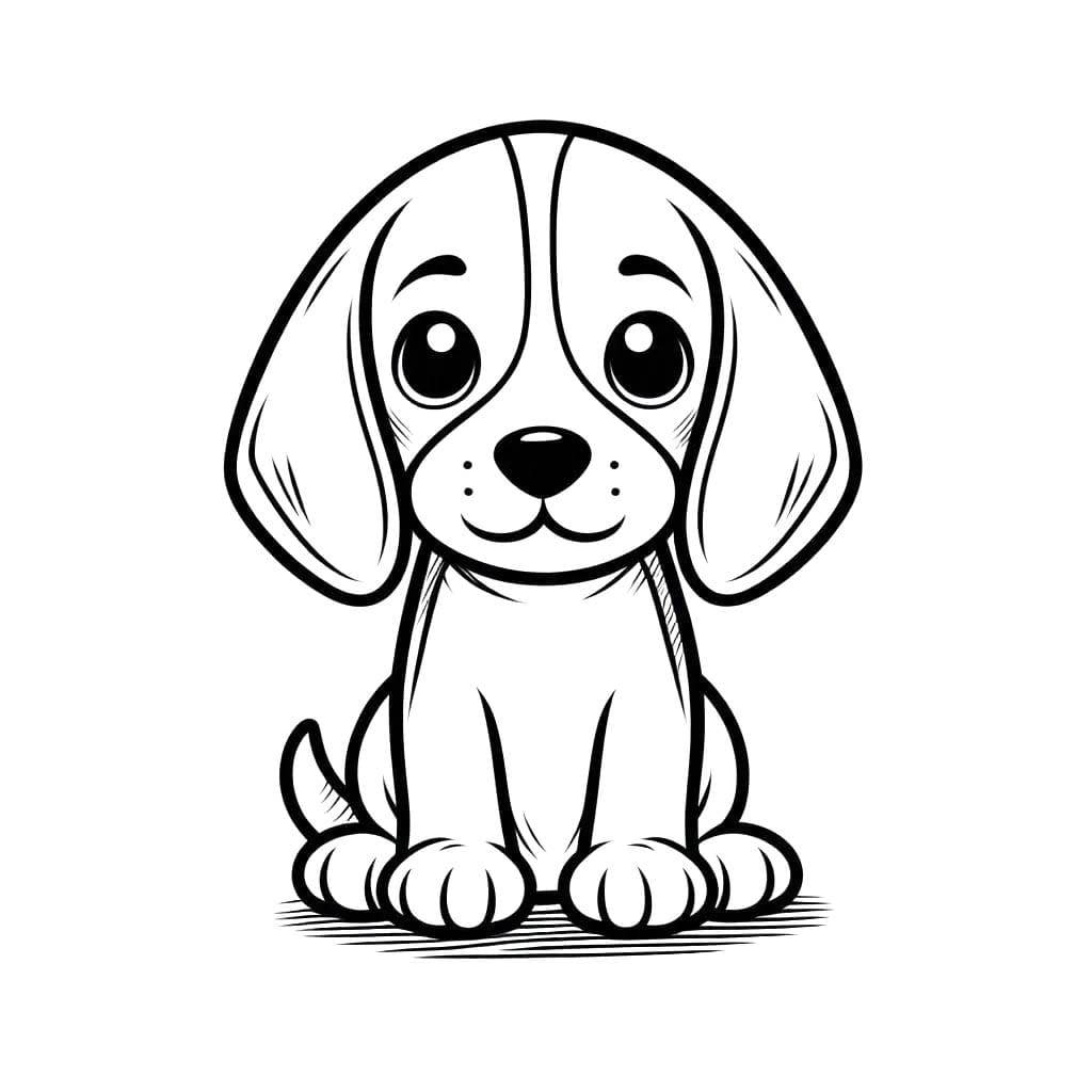 Kolorowanka Narysuj Beagle 7