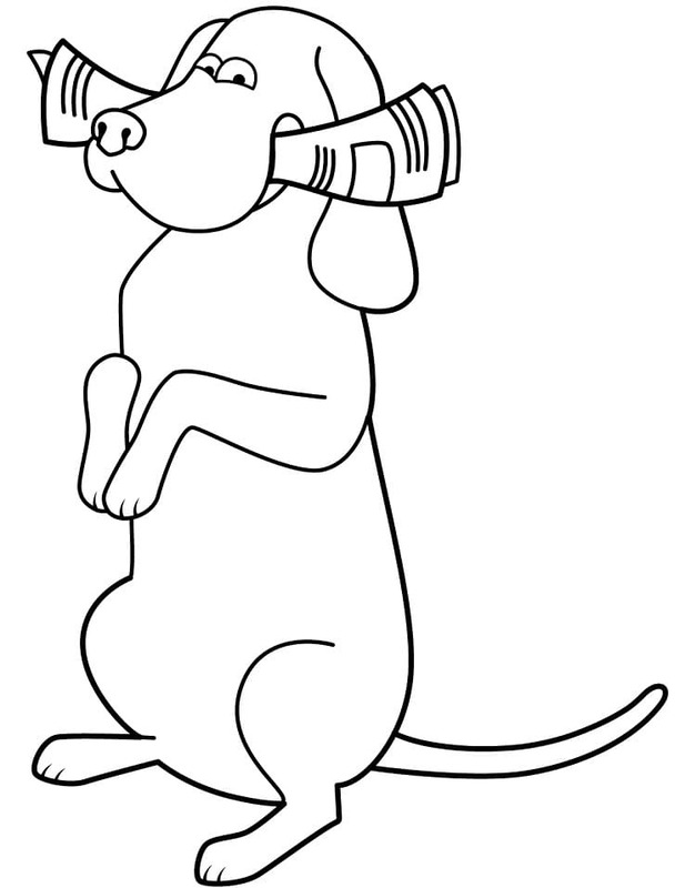 Kolorowanka Narysuj Beagle prosty do druku